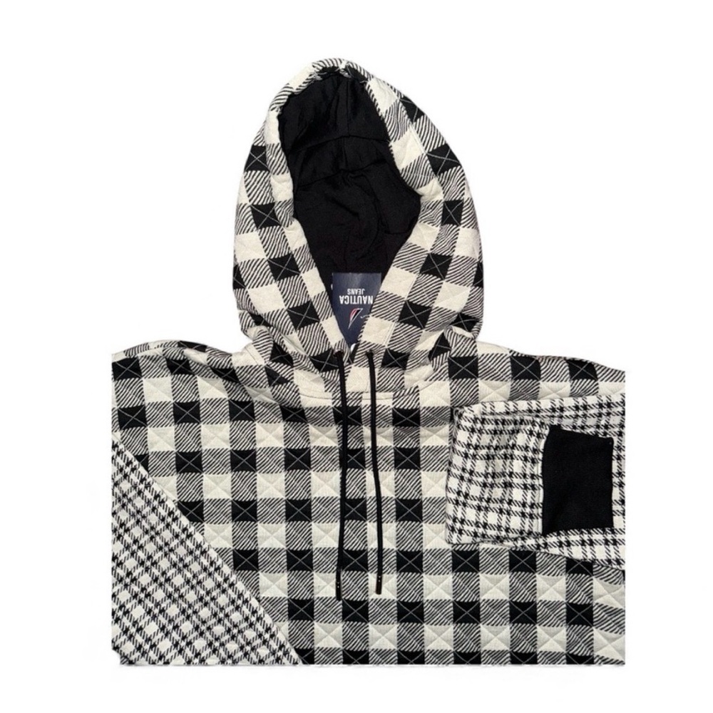 NAUTICA Quilted Hoodie Comfy Lake Check S Sweatshirt - Picture 2 of 5